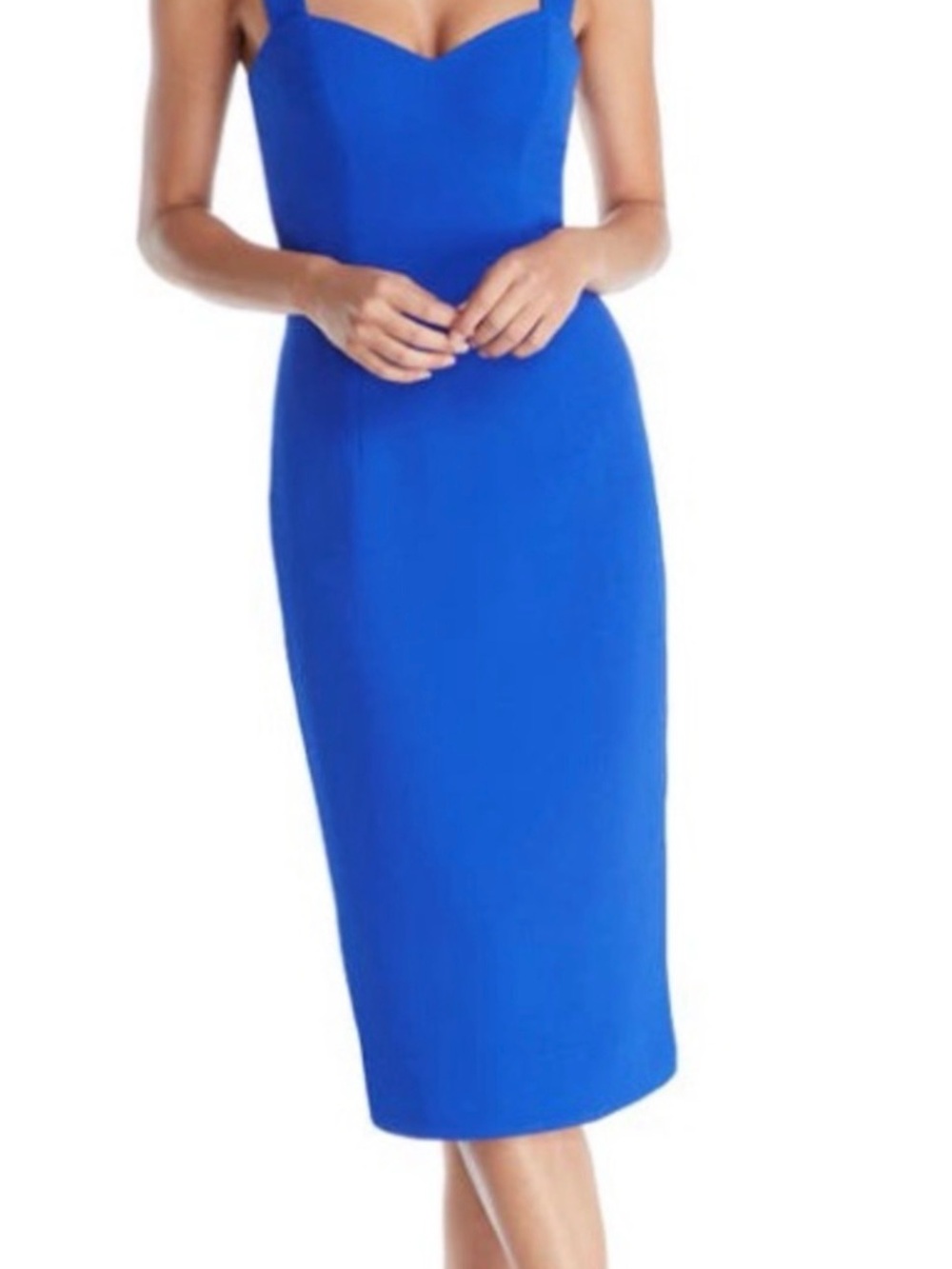 Dress the population xs nicole Classic Square-Neck Sheath Dress in Cobalt Blue - Picture 2 of 3